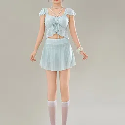 LULU & SKY Checked Swimwear Cover Up Set-picture-16