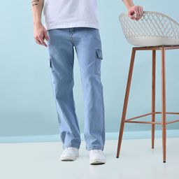 Moda Rapido Men Classic Jogger Low Distress Light Fade Jeans-picture-43