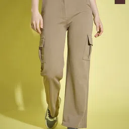 BUY NEW TREND Women Pack Of 2 Relaxed High-Rise Cargos Trousers-image-138