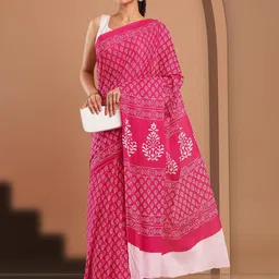 Lovwear Pink Pure Cotton Sarees-picture-14