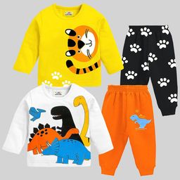 KUCHIPOO Boys Printed T-shirt with Pyjamas-image-56