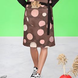 ArtzFolio Watercolor Dots D3 Brown Printed Cotton Waist To Knee Apron-49