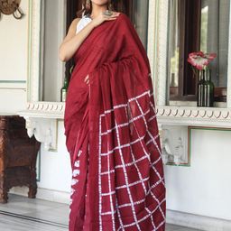 Pinkcity Trade World Women Red And White Pure Cotton Ethnic Jaipuri Hand Block Saree-picture-47