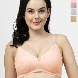 SHYAM SONS FLAIR Women Pack of 4 Full Coverage Non Padded T-Shirt Bra-picture-18