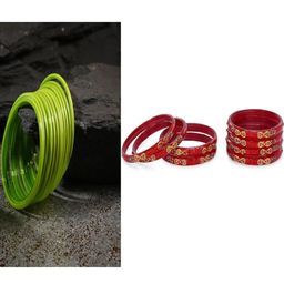 SOMIL Set of 20 Green Alloy Artificial Stones & Beads Bangles-image-92