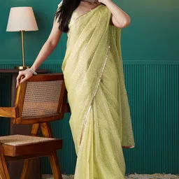 RACHNA Polka Dot Embelished Ready to Wear Saree-picture-23