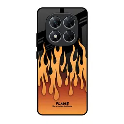QRIOH Fire Flame Quirky Printed Poco X7 5G Silicone Back Case-8