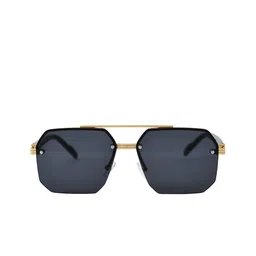 HASHTAG EYEWEAR Men Square Sunglasses with UV Protected Lens GBLK-2408-Gold & Black-2804 image 5