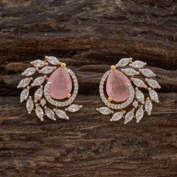 Kushal's Fashion Jewellery Gold Plated Zircon Embellished Bridal Contemporary Studs-38