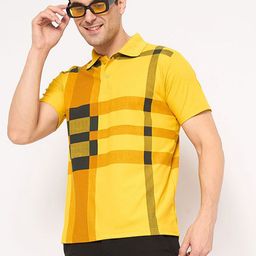 KASMA Checked Polo Collar Cotton Regular Fit T-shirt-image-60