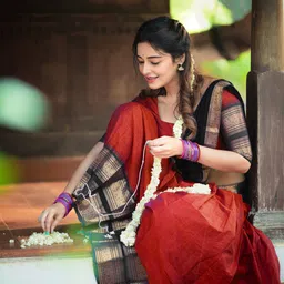 R K INFINITIVE Solid Silk Semi-Stitched Lehenga & Unstitched Blouse With Dupatta image 2