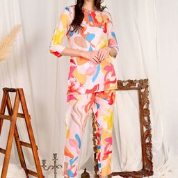 aaivan Printed Top With Trousers-image-73