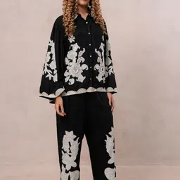 Zolo Label Embroidered Shirt Collar Shirt With Trousers Co-Ords-picture-2