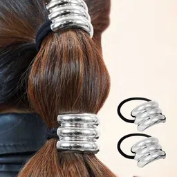 HAIR DRAMA CO. Women Set of 2 Embellished Ponytail Holders-32
