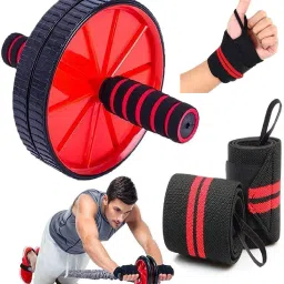 Home Fitness Combo: Ab Wheel Roller, and Wrist Bands for Total Body Workout Ab Exerciser-13