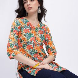Anouk Rustic Floral Printed V-Neck Kurti-picture-19