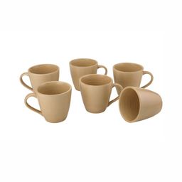 BODHI HOUSE Brown 6 Pieces Ceramic Dishwasher & Microwave Safe Glossy Mugs 350ml Each-42