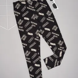 Pantaloons Junior Girls Cotton Typography Printed Ankle-Length Casual Leggings-image-86
