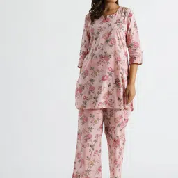 FLAVIA CREATION Printed Round Neck Shirt With Trousers Co-Ords-image-5