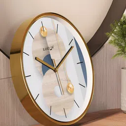 RANDOM White & Blue Printed Contemporary Wall Clock-image-71