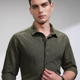HIGHLANDER Men Comfort Slim Fit Opaque Casual Shirt-picture-8