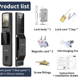 Abyss DL6 TAP Advanced 3D Face Recognition Smart Door Lock with Fingerprint Sensor, RFID Card Access, Password Entry, Mechanical Key, Wi-Fi Remote Unlock via SmartLife App, and 2-Year Warranty Smart Door Lock image 4
