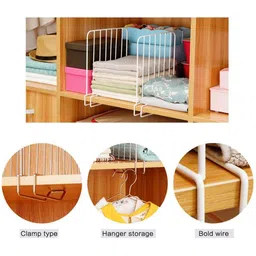 Go Hooked White Set of 3 Regular Multi-Utility Shelf Separators Cloth Organisers image 4