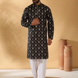 KRAFT INDIA Men Geometric Printed Festive Straight Kurtas-image-41