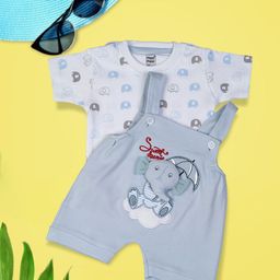 MeeMee Kids Applique Dungarees With T-Shirt-90
