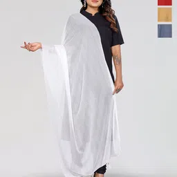 Moda Rapido Selection Of 4 Woven Design Tasselled Dupattas-53