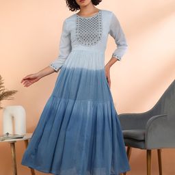 CORSICA Embroidered Fit & Flare Maxi Dress-image-31