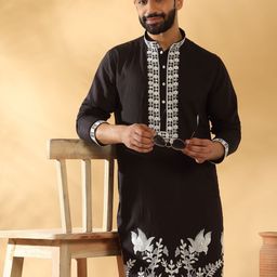 KRAFT INDIA LUXE Men Ethnic Motifs Embroidered Sequinned Kurta-image-55