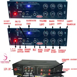 kaxtang ABSTRACT DJ REMIX 1002 VERSION WITH BETTER SOUND QUALITY NEW SERIES DJ remix Amplifier Modify chasis Bluetooth Full Black Digital Stereo Amplifier BT/ USB//SD Card /FM /AUX 60 W AV Power Amplifier (Black) 60 W AV Power Amplifier image 2