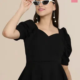 Mast & Harbour Pack Of 2 Women Puff Sleeve Peplum Top-picture-43