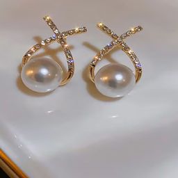 Crazy Fashion Gold-Plated Pearls Studded Contemporary Studs-image-30