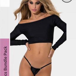 SweetFlirt Enterprises Women Black & White Pack of 2 Seamless Minimalist G-String Thong-image-52