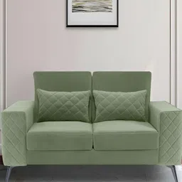 Duroflex Eden 2 Seater Premium Fabric Sofa With Cushion (Jade Green)-6