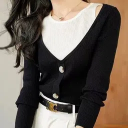 StyleCast Women Ribbed Long Sleeves Cardigan-picture-1