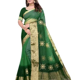 Pemal Designer Woven Design Embroidered Organza Saree-picture-27