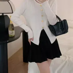 KPOP Women Round Neck Long Sleeves Pure Cotton Top-image-68