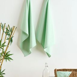 SKANDA FAB 2Pcs Sea Green Pure Cotton Kitchen Towels-image-89