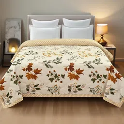 IVAZA Cream AC Room Double Bed Microfibre Comforter-image-46