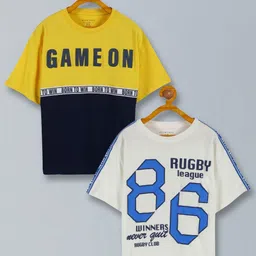 PLUM TREE Boys Typography Printed Pack of 2 Oversized T-shirt-image-14