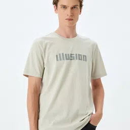 Koton Men Typography Printed Round Neck Cotton Slim Fit T-shirt-image-29