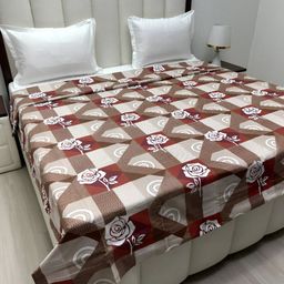 Pure Decor Brown & RustFloral Printed Pure Cotton 260 TC King Size Duvet Cover-picture-40