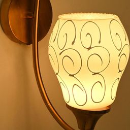 SOMIL White Printed Glass Cylinder Shaped Wall Lamp-picture-23