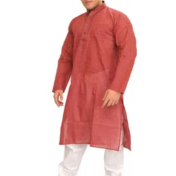 Exotic India Men Regular Pure Cotton Kurta with Pyjamas-picture-29
