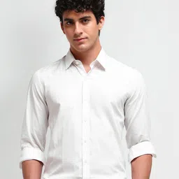 Arrow New York Men Comfort Spread Collar Solid Cotton Slim Fit Formal Shirt-image-32