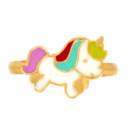 BHIMA 22K BIS Hallmark 916 Purity Yellow Gold Unicorn Kids Ring-82