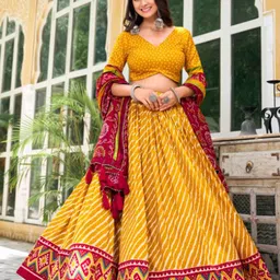 Vanshaft Collection Embellished Ready to Wear Silk Lehenga & Unstitched Blouse & Dupatta-picture-0